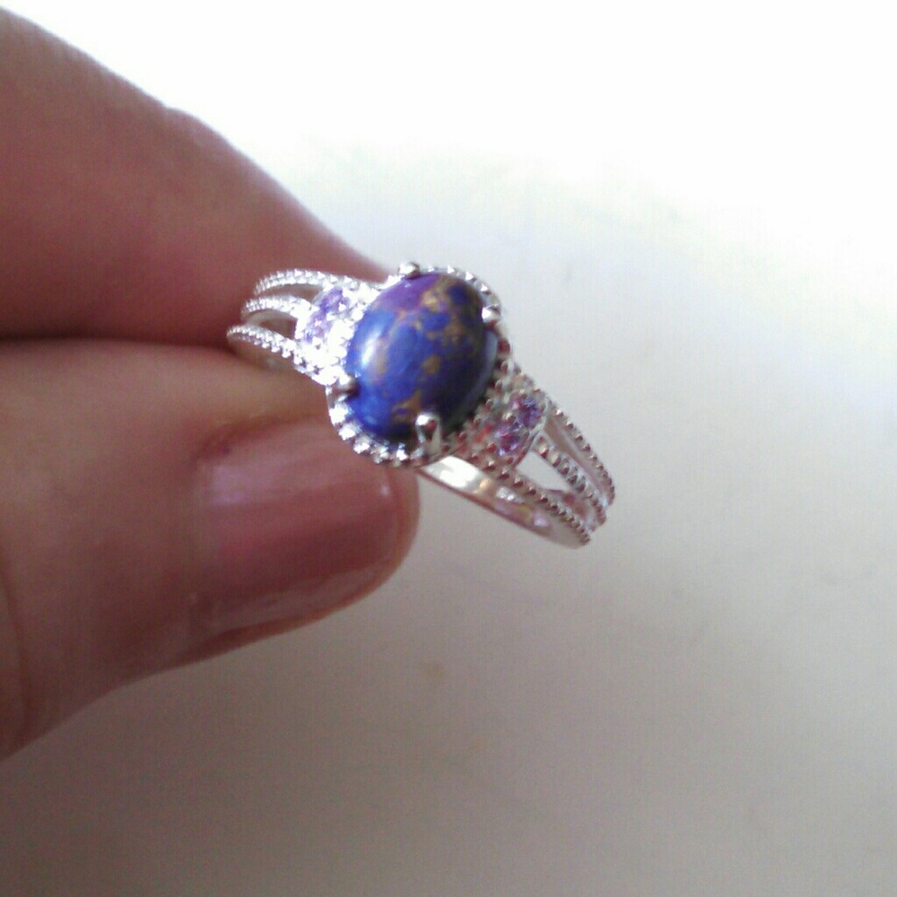 Mojave purple Turquoise Silver Split Ring - Picture 2 of 5